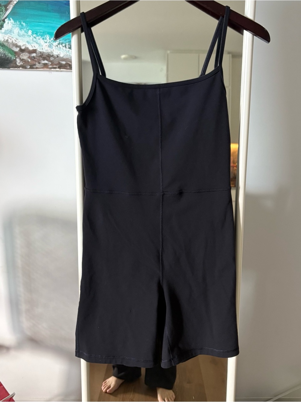 Wilfred Aritzia Black athletic Romper with Thin Straps
